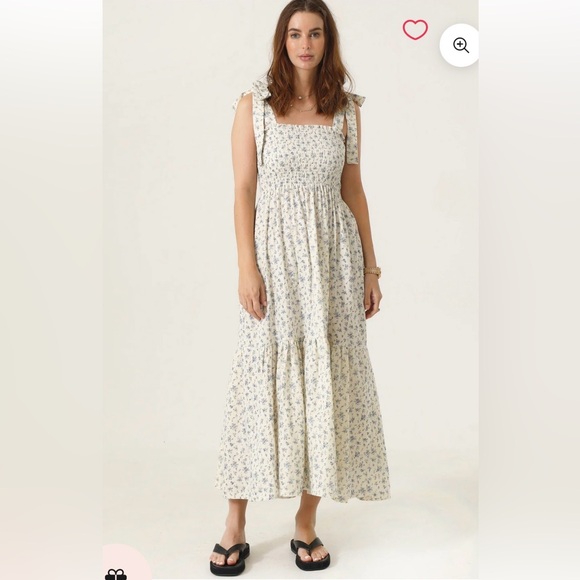 Nothing Fits But Dresses & Skirts - Nothing Fits But Momoka Dress - Floral Maxi in Cream and Blue